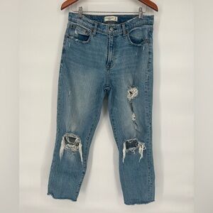 Abercrombie & Fitch Mid Rise Boyfriend Jeans Ripped Distressed Size 29 / 8